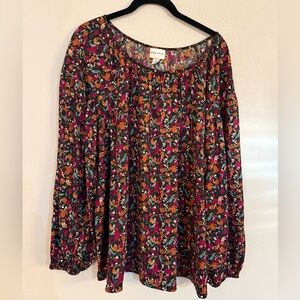 Ava & Viv Women's Colorful Floral Blouse